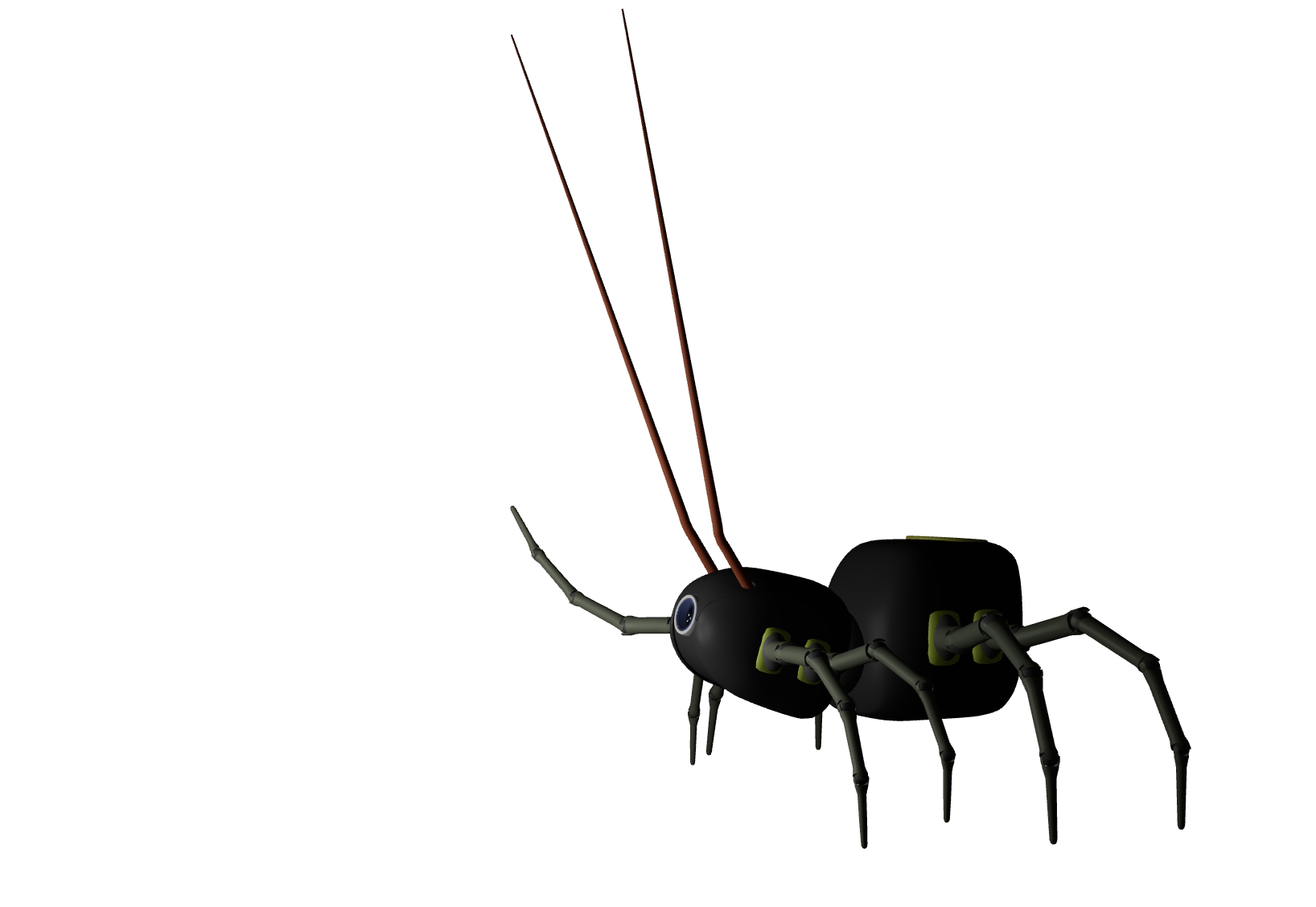 a spider-like robot holding cv fragment